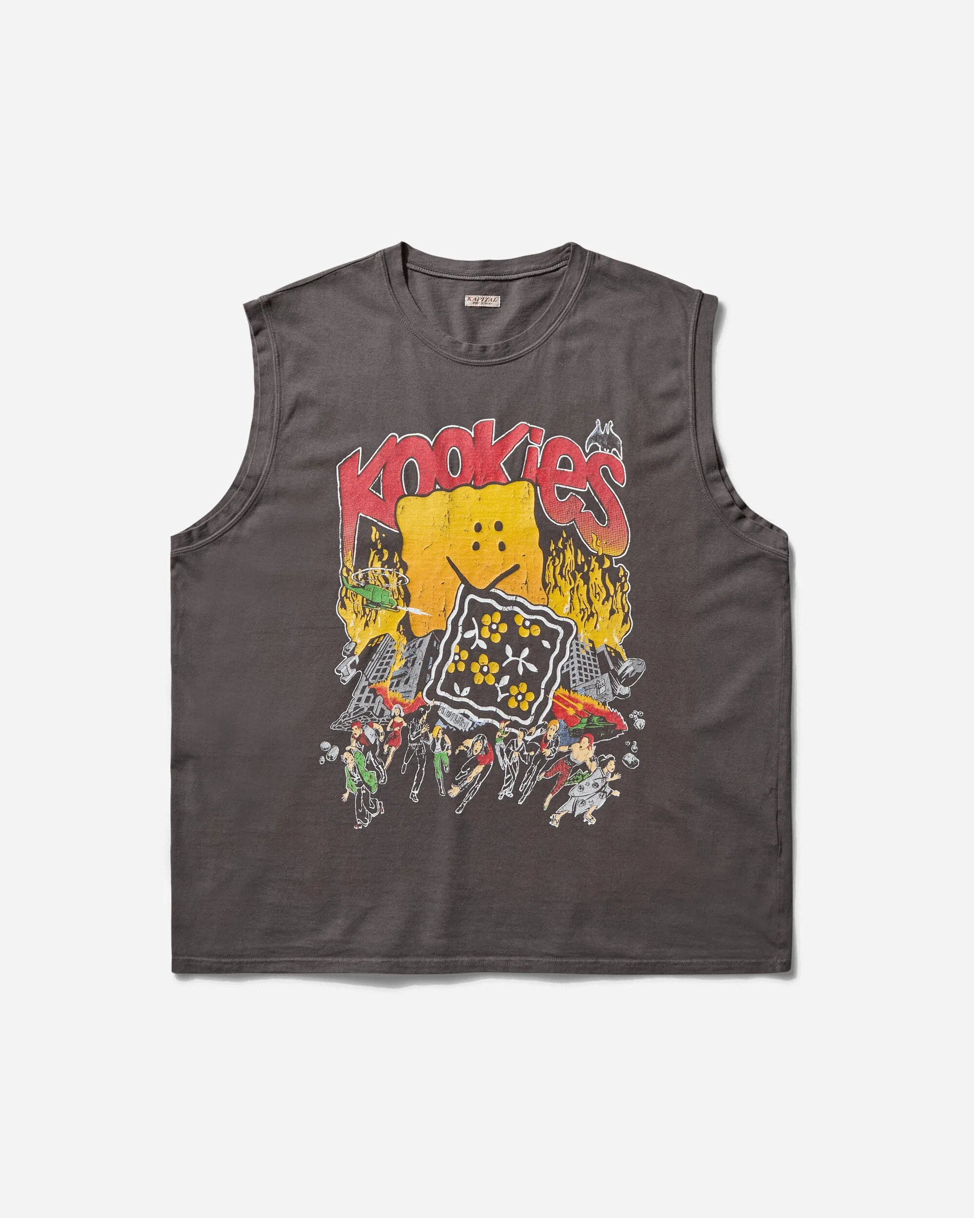 T-shirt large sans manches pour hommes 20/-Jersey (Buster Peckish Bowy) Noir encre