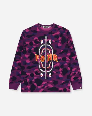 T-shirt manches longues camouflage pour hommes - Violet