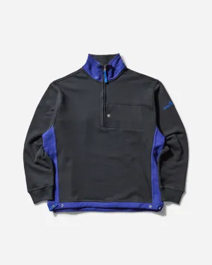 Pull à mi-zippe en coton polaire pour homme Bleu marine