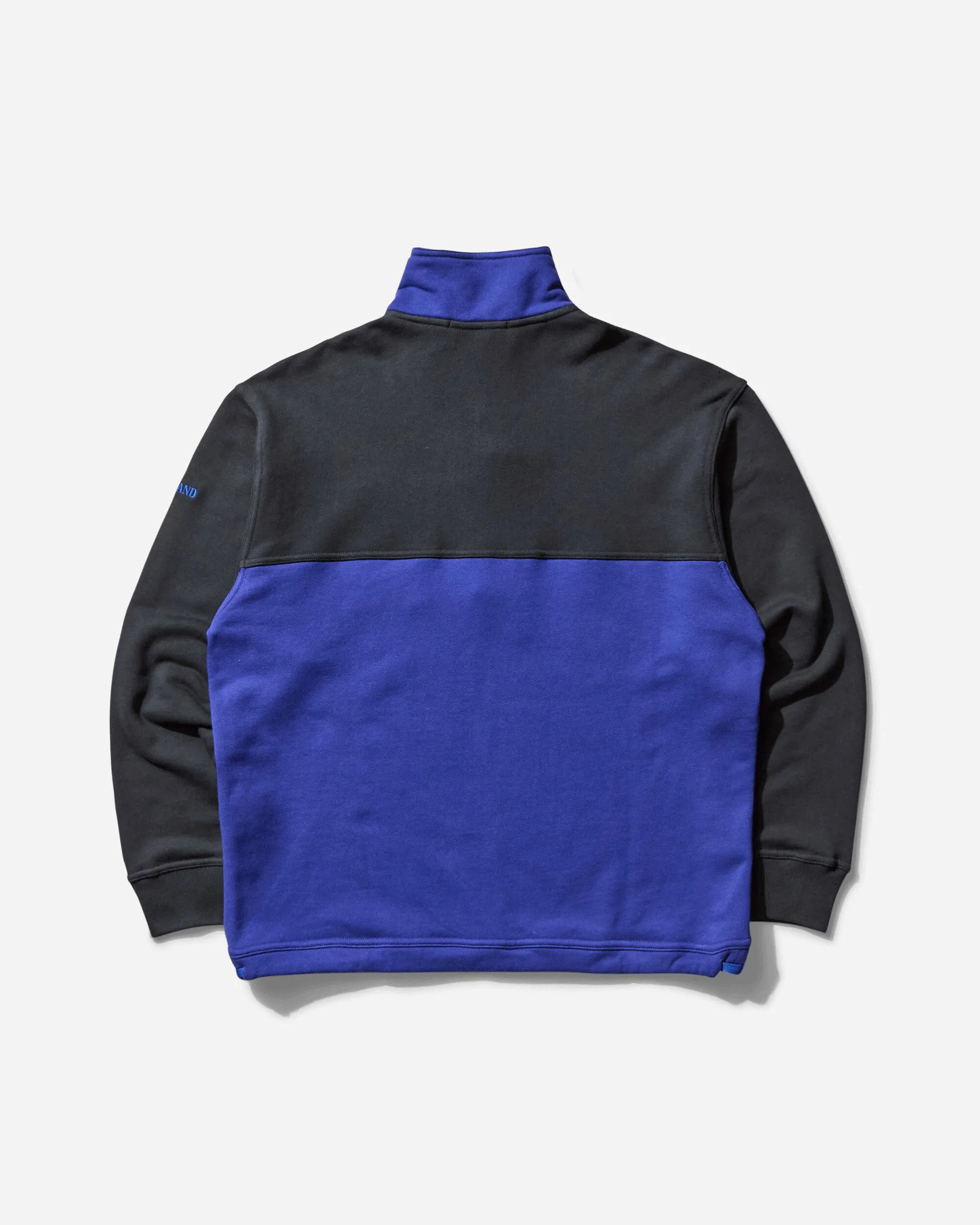 Pull à mi-zippe en coton polaire pour homme Bleu marine