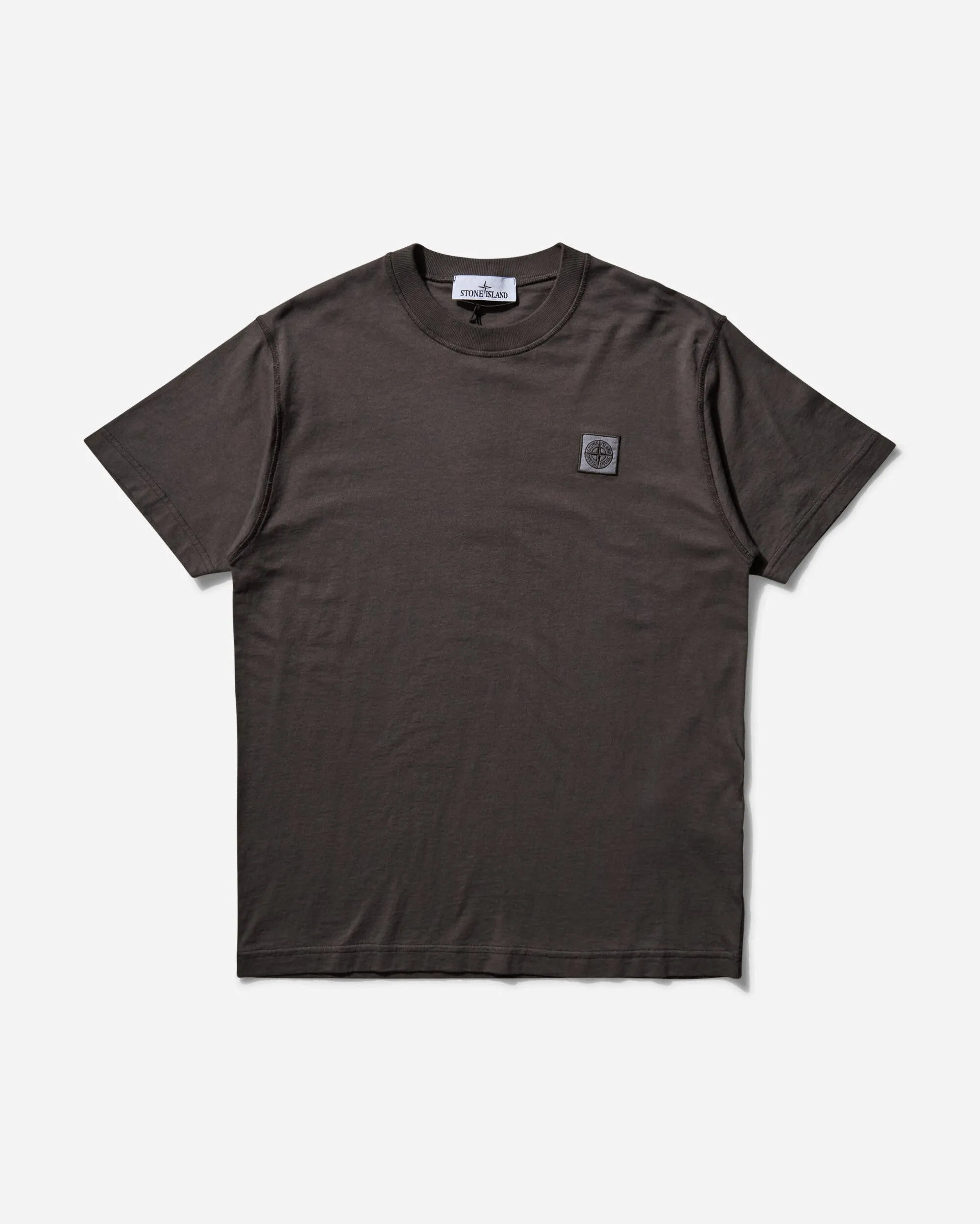T-shirt pour homme teint en pièce avec logo noir