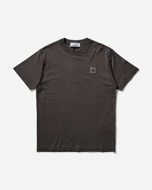 T-shirt pour homme teint en pièce avec logo noir