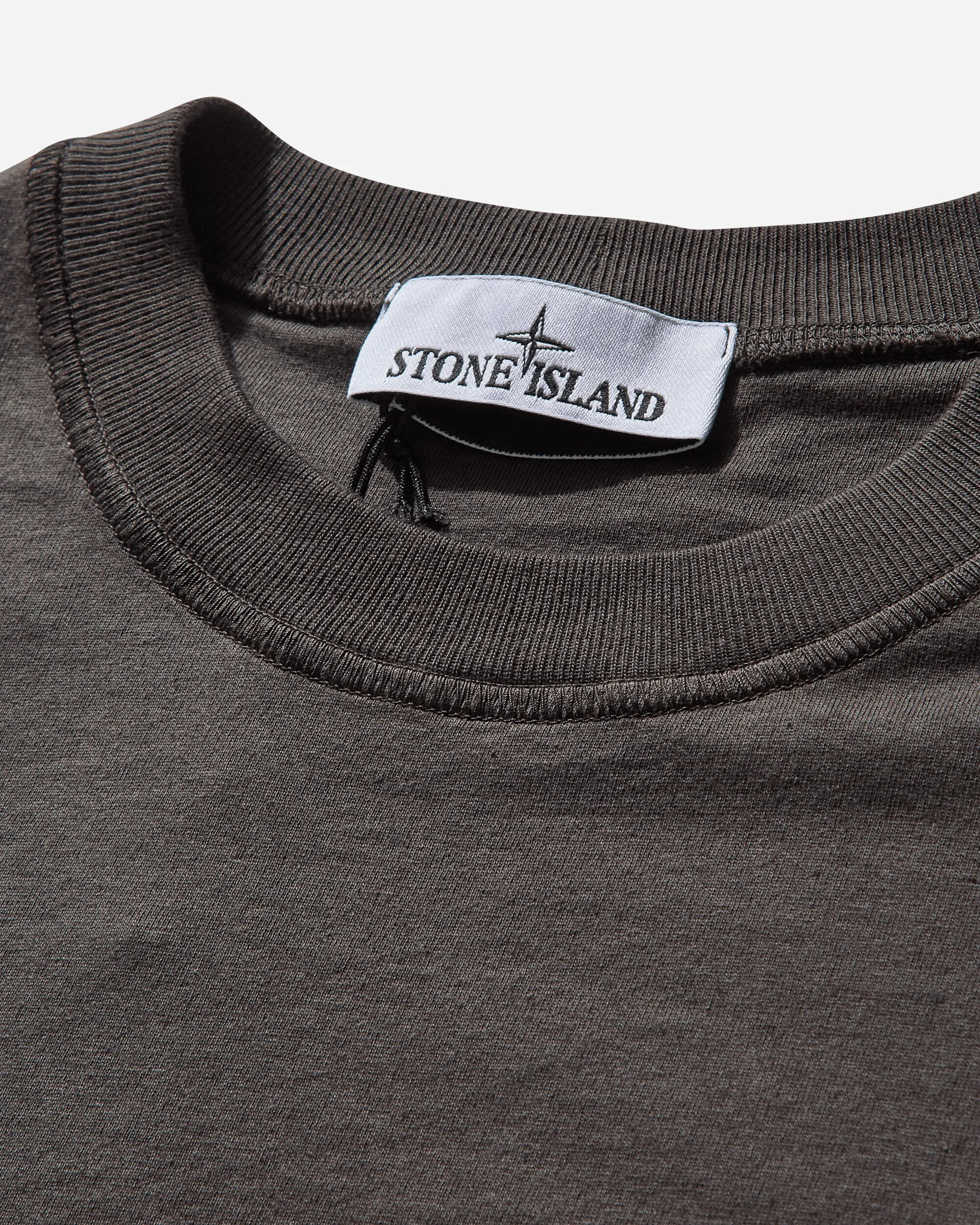 T-shirt pour homme teint en pièce avec logo noir