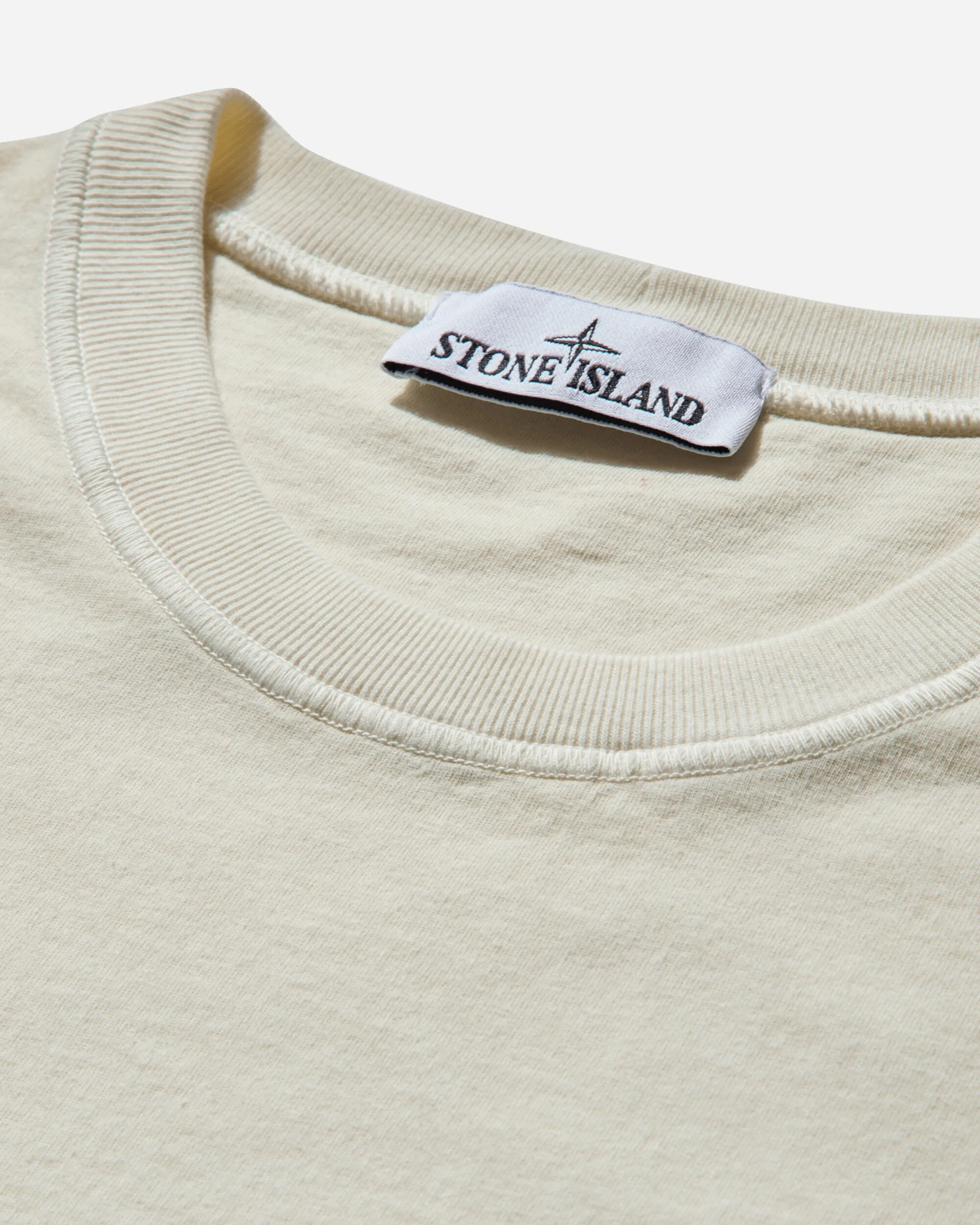 T-shirt pour homme teint en pièce avec logo ivoire