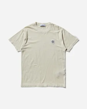 T-shirt pour homme teint en pièce avec logo ivoire