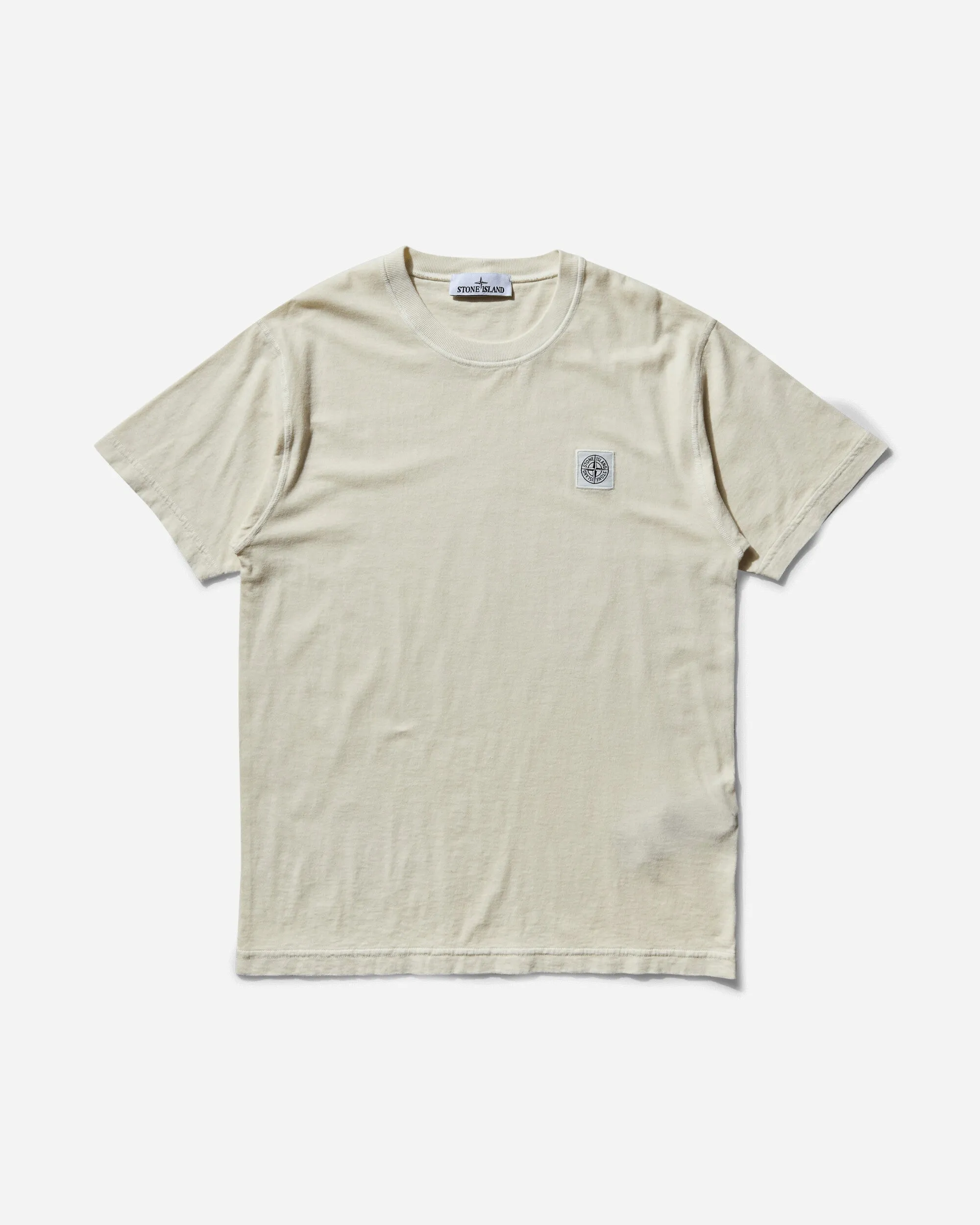 T-shirt pour homme teint en pièce avec logo ivoire