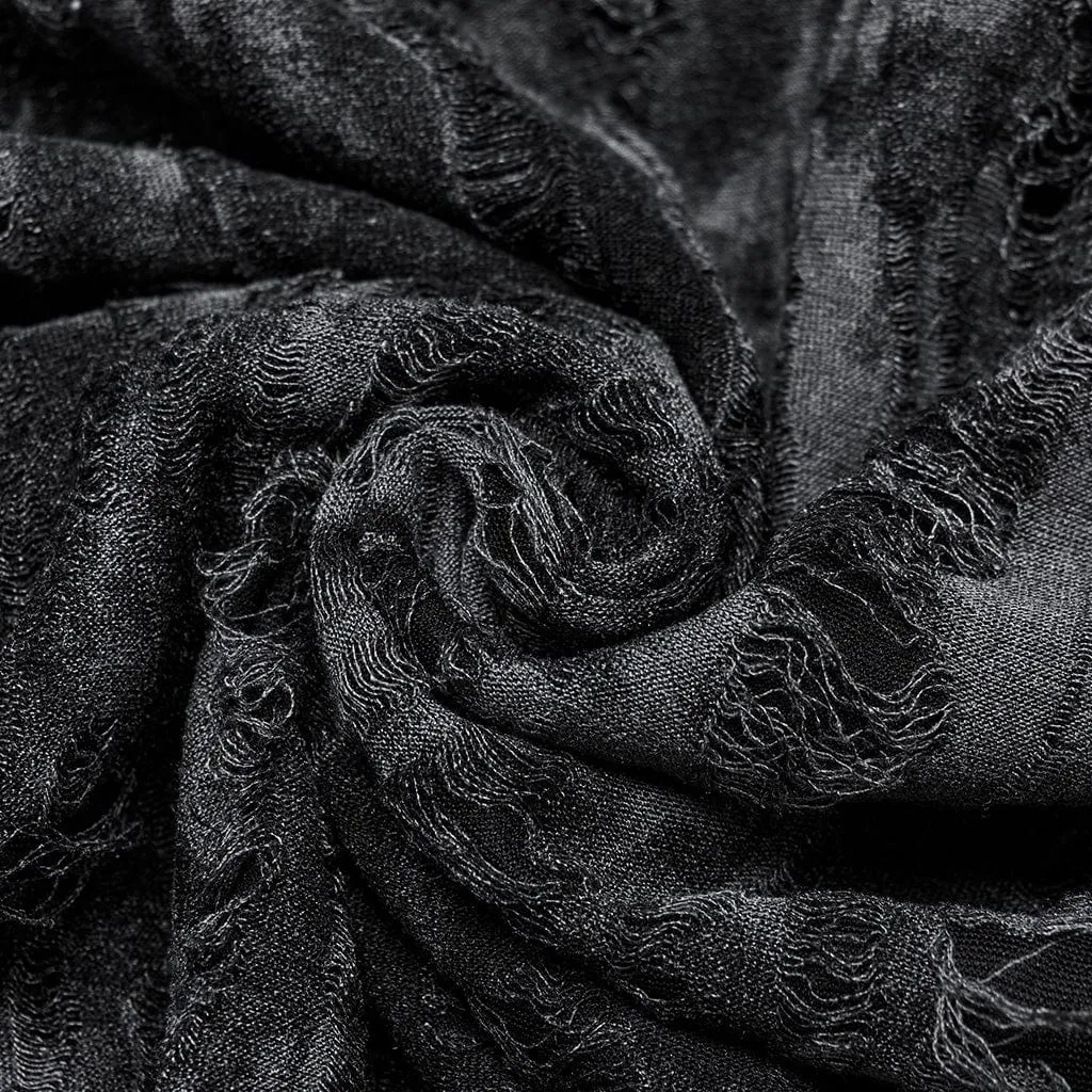 Débardeur Homme Gothique Punk Déchiré Œillets Noir Gris