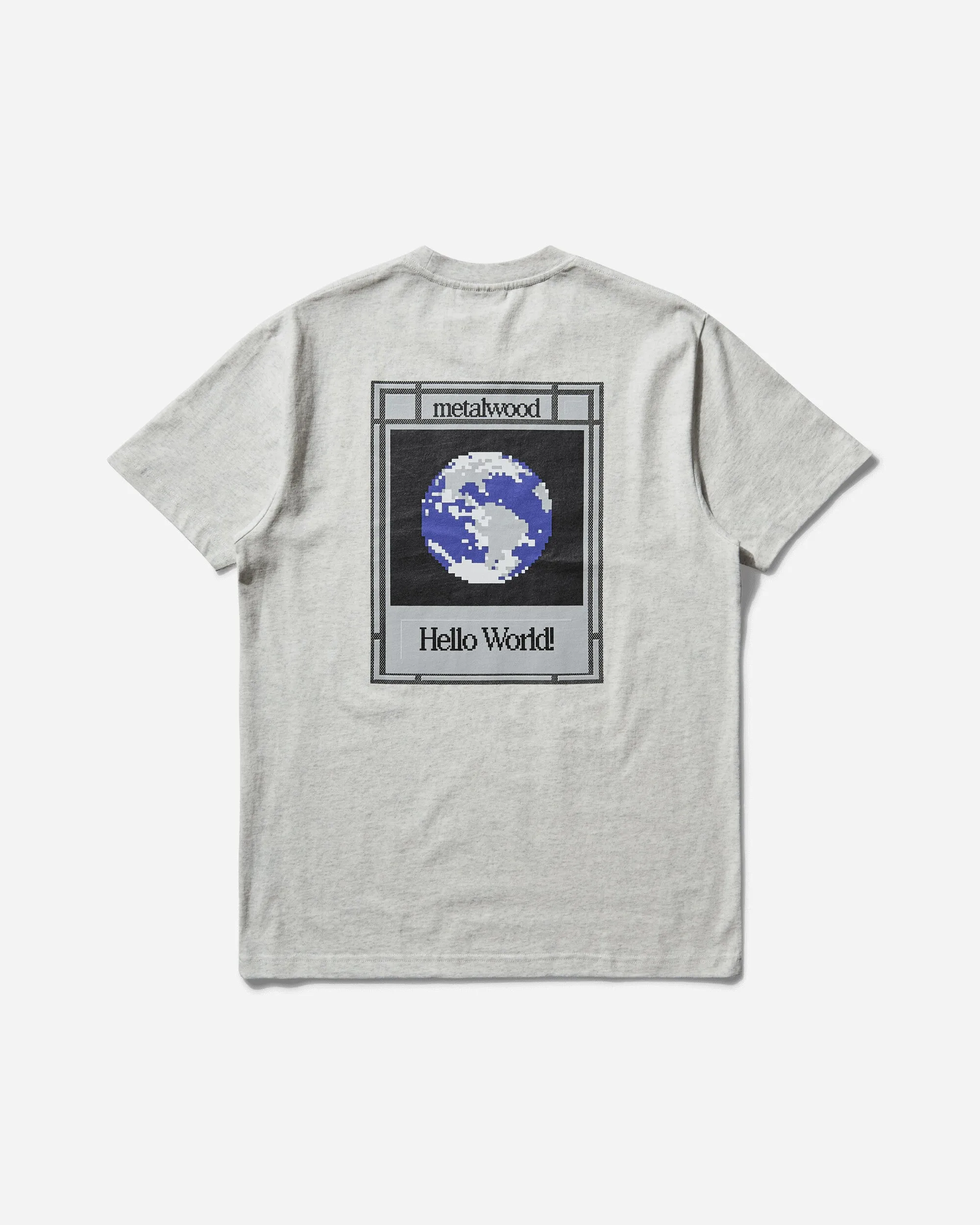 T-shirt Hello World pour hommes Gris chiné