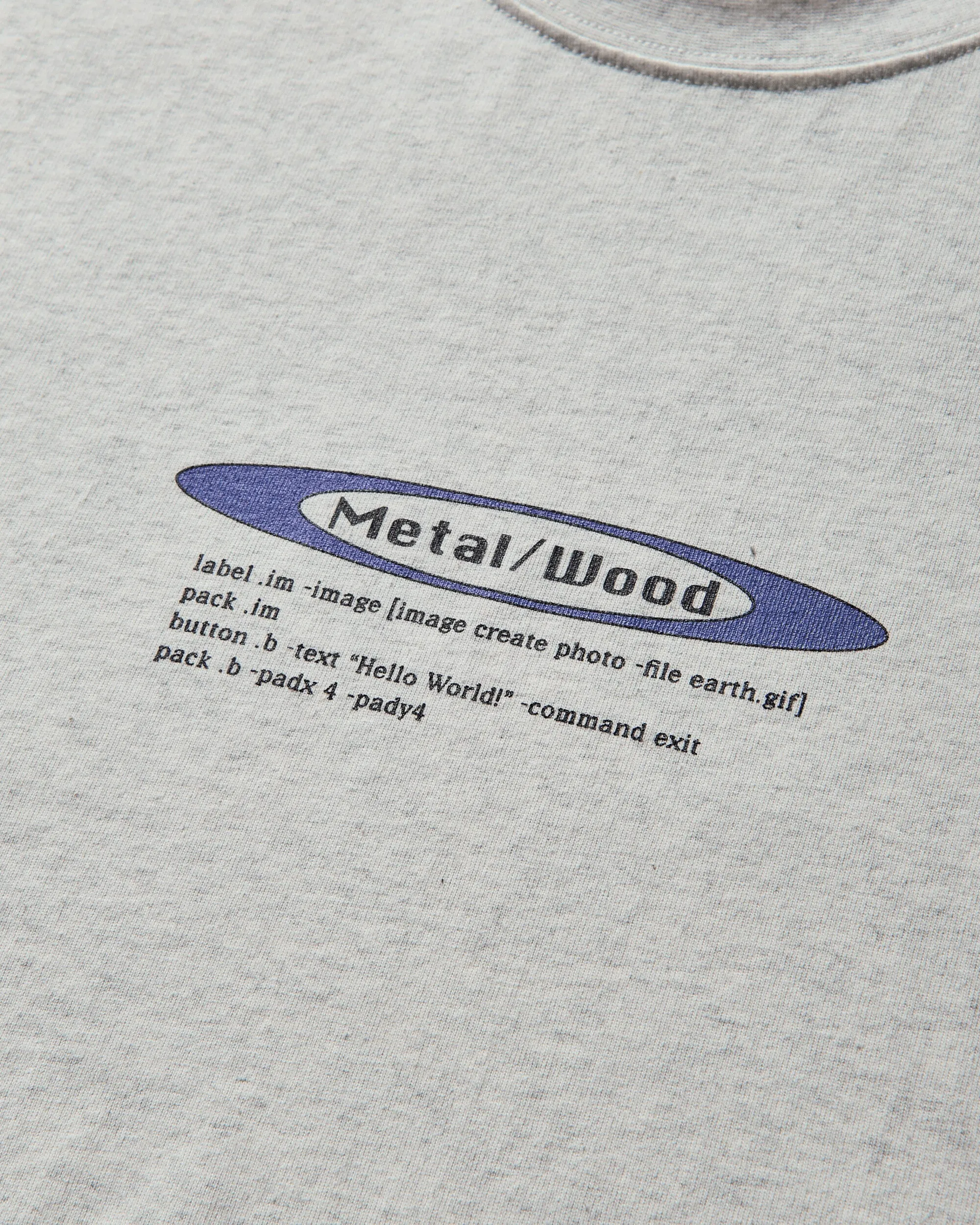 T-shirt Hello World pour hommes Gris chiné