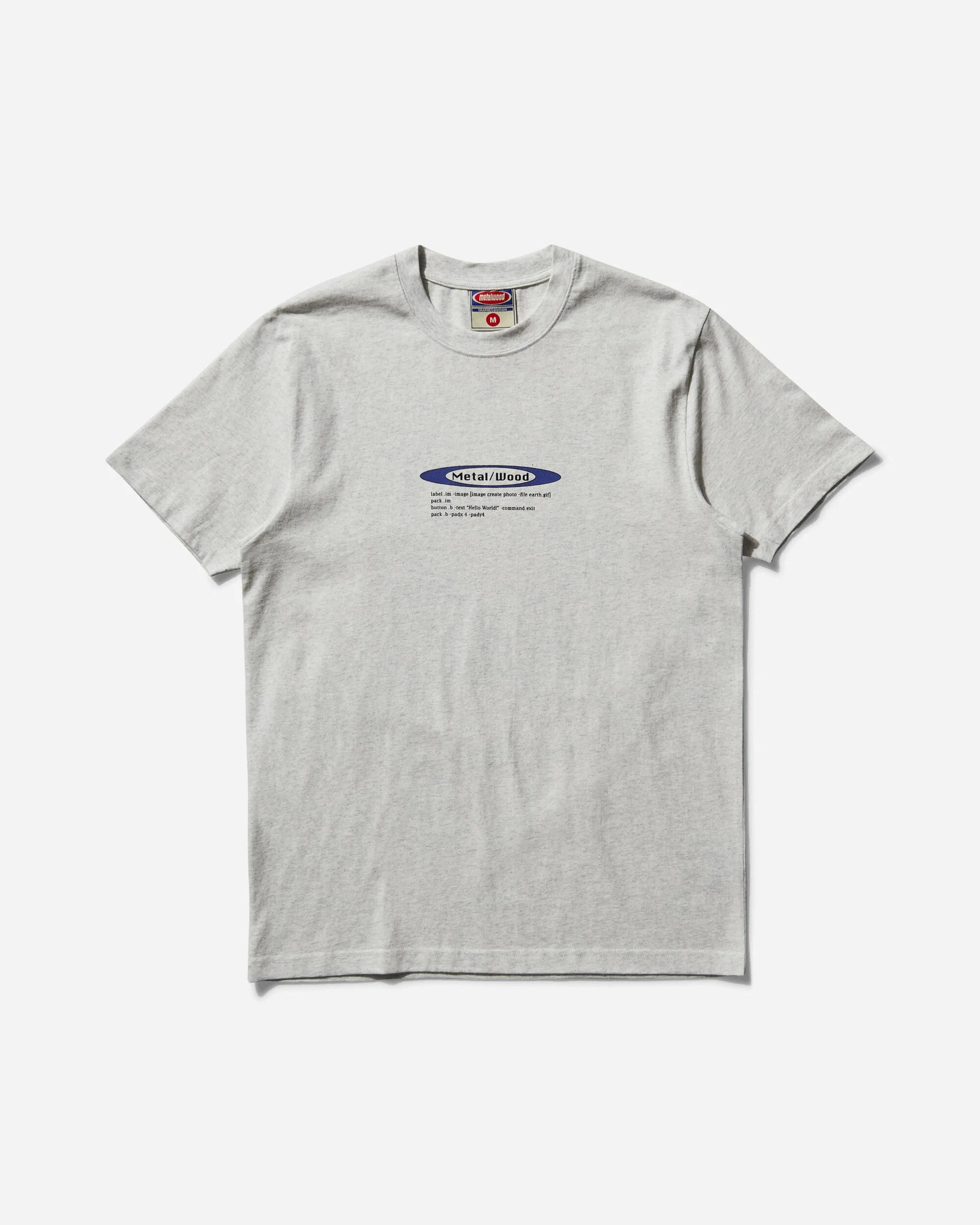 T-shirt Hello World pour hommes Gris chiné