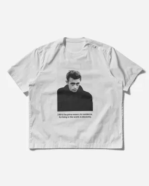 T-shirt en popeline de coton James Dean pour homme - Blanc cassé