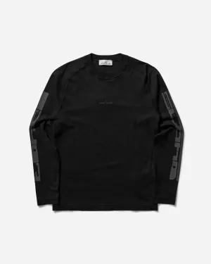 T-shirt à manches longues avec logo imprimé pour homme - Noir