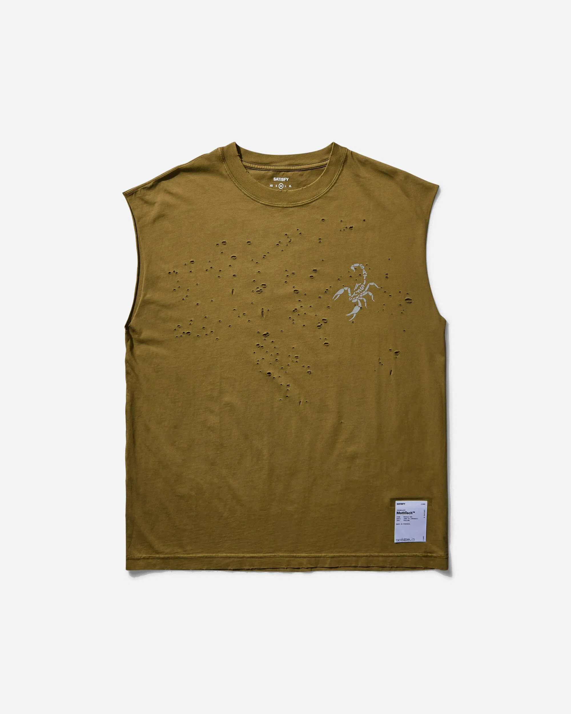 T-shirt muscle MothTech pour homme délavé militaire