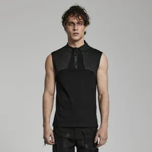 Débardeur Punk à Bulles avec Fermeture Éclair pour Hommes