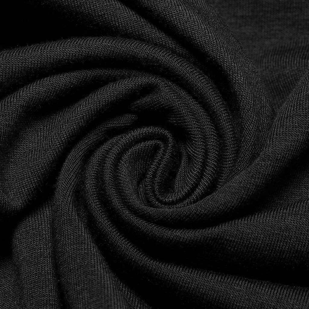 T-shirt pour hommes en maille avec boucle punk et empiècement