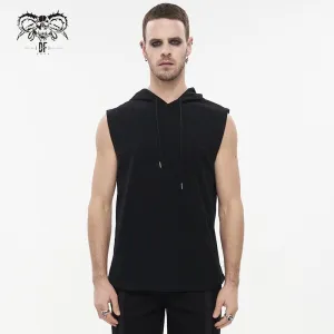 Débardeur Punk Uni pour Homme avec Capuche