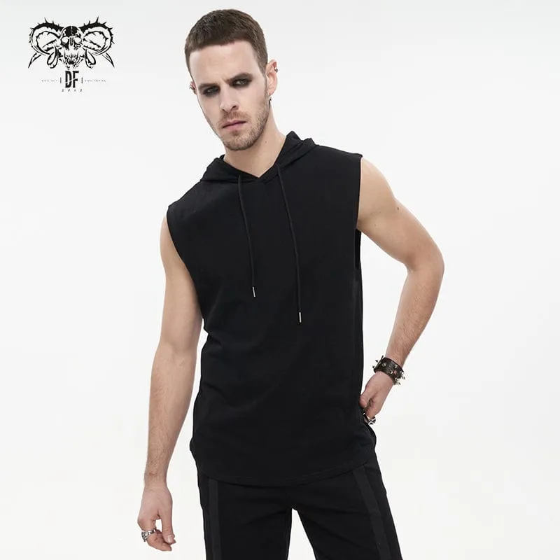 Débardeur Punk Uni pour Homme avec Capuche