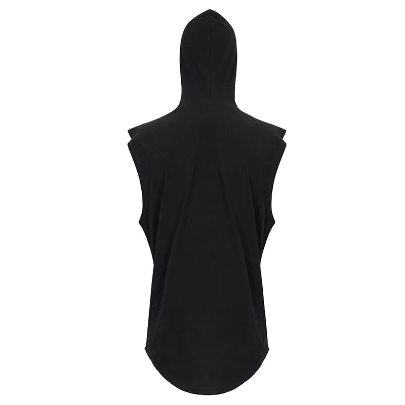 Débardeur Punk Uni pour Homme avec Capuche