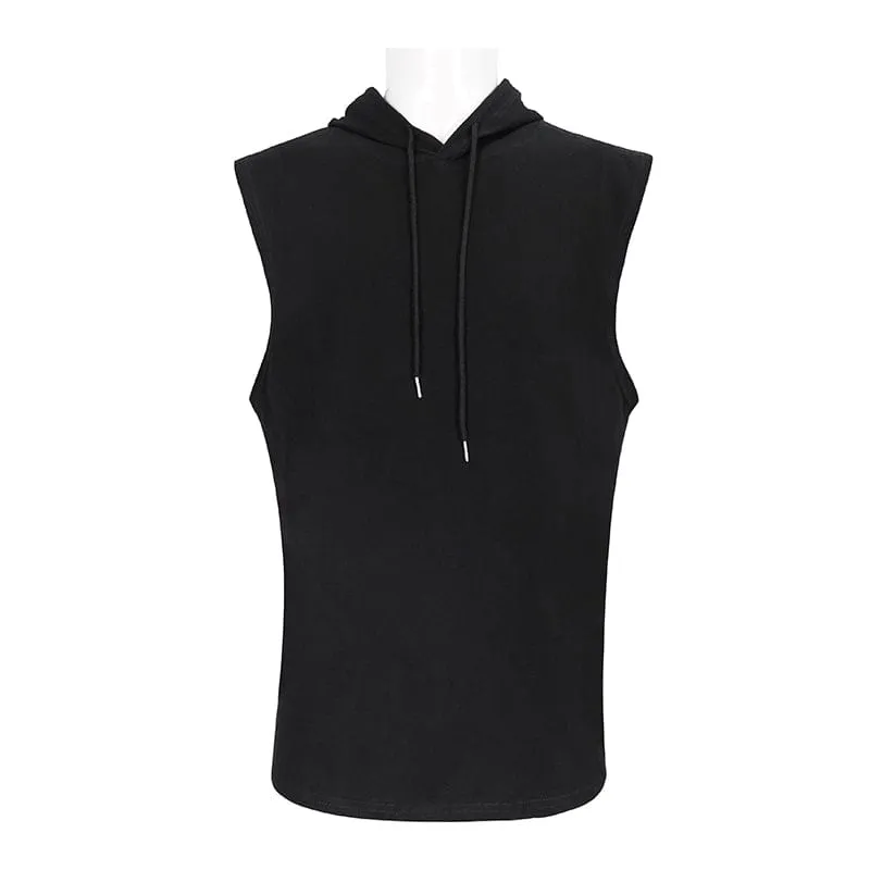 Débardeur Punk Uni pour Homme avec Capuche