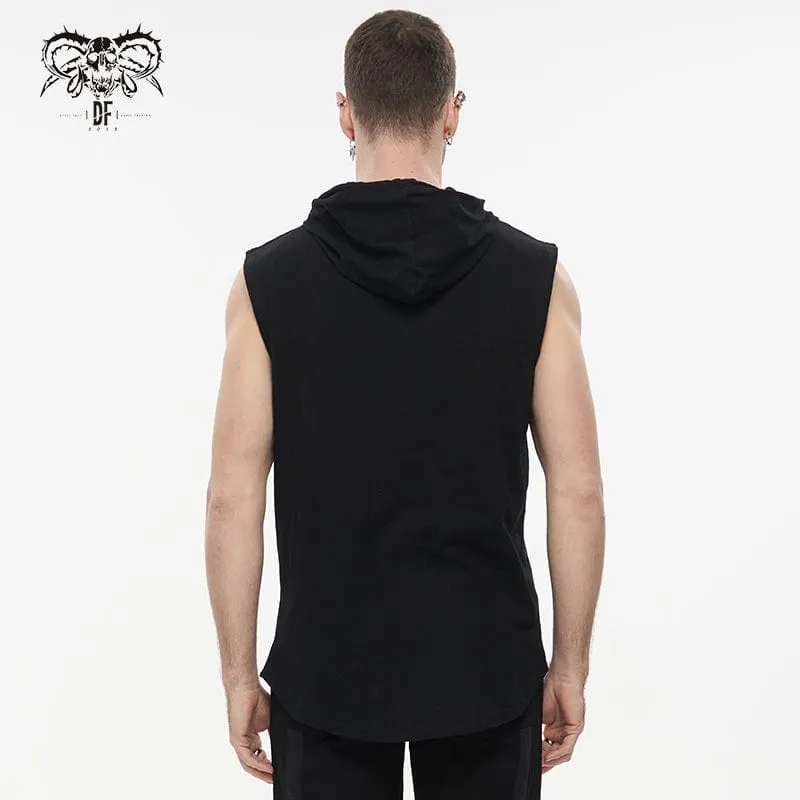 Débardeur Punk Uni pour Homme avec Capuche