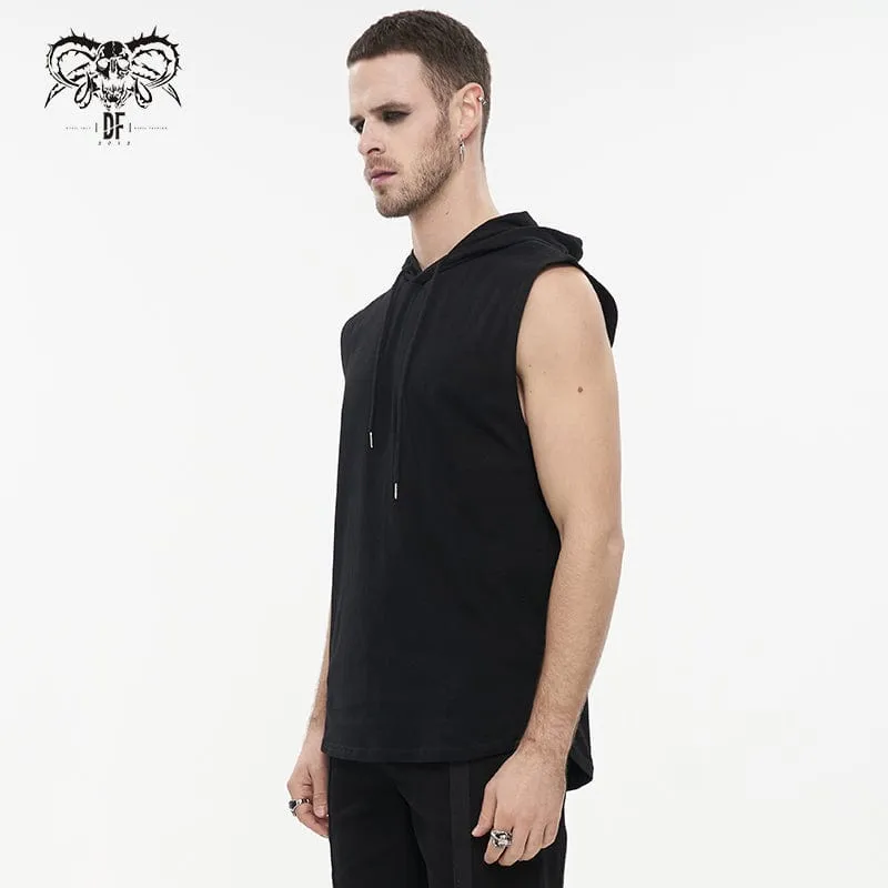 Débardeur Punk Uni pour Homme avec Capuche