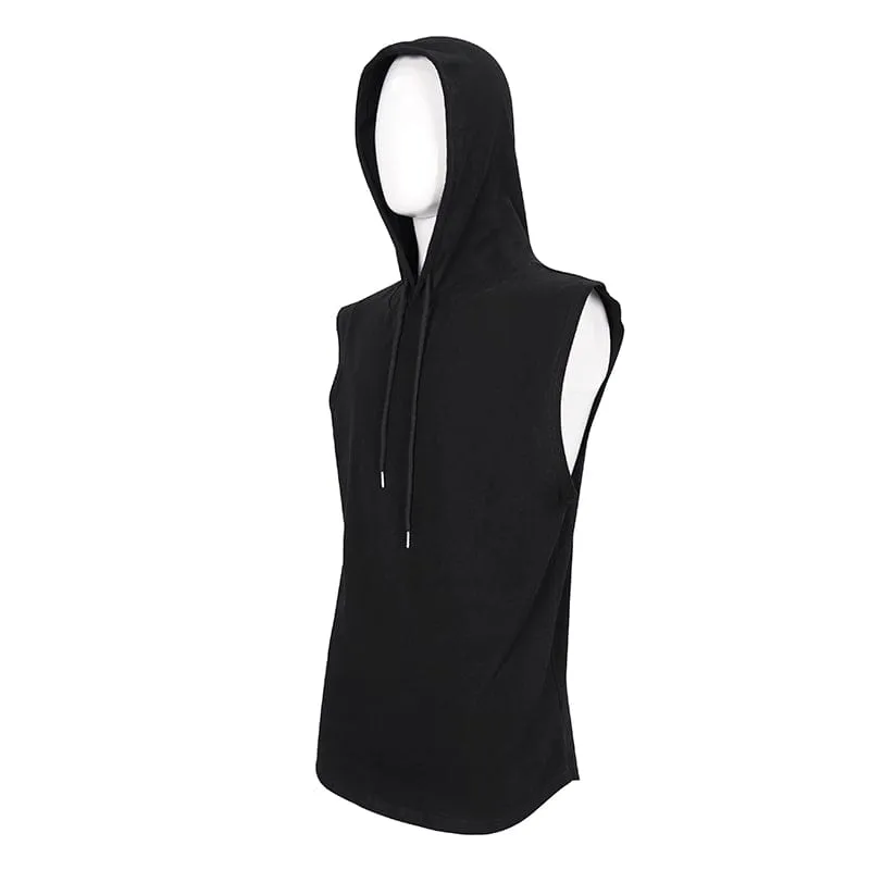 Débardeur Punk Uni pour Homme avec Capuche