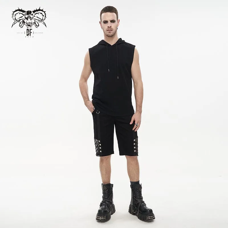 Débardeur Punk Uni pour Homme avec Capuche