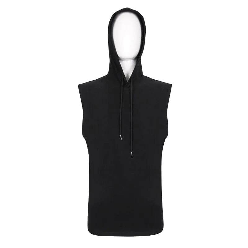 Débardeur Punk Uni pour Homme avec Capuche