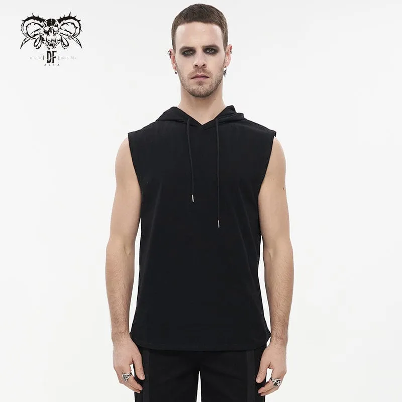 Débardeur Punk Uni pour Homme avec Capuche