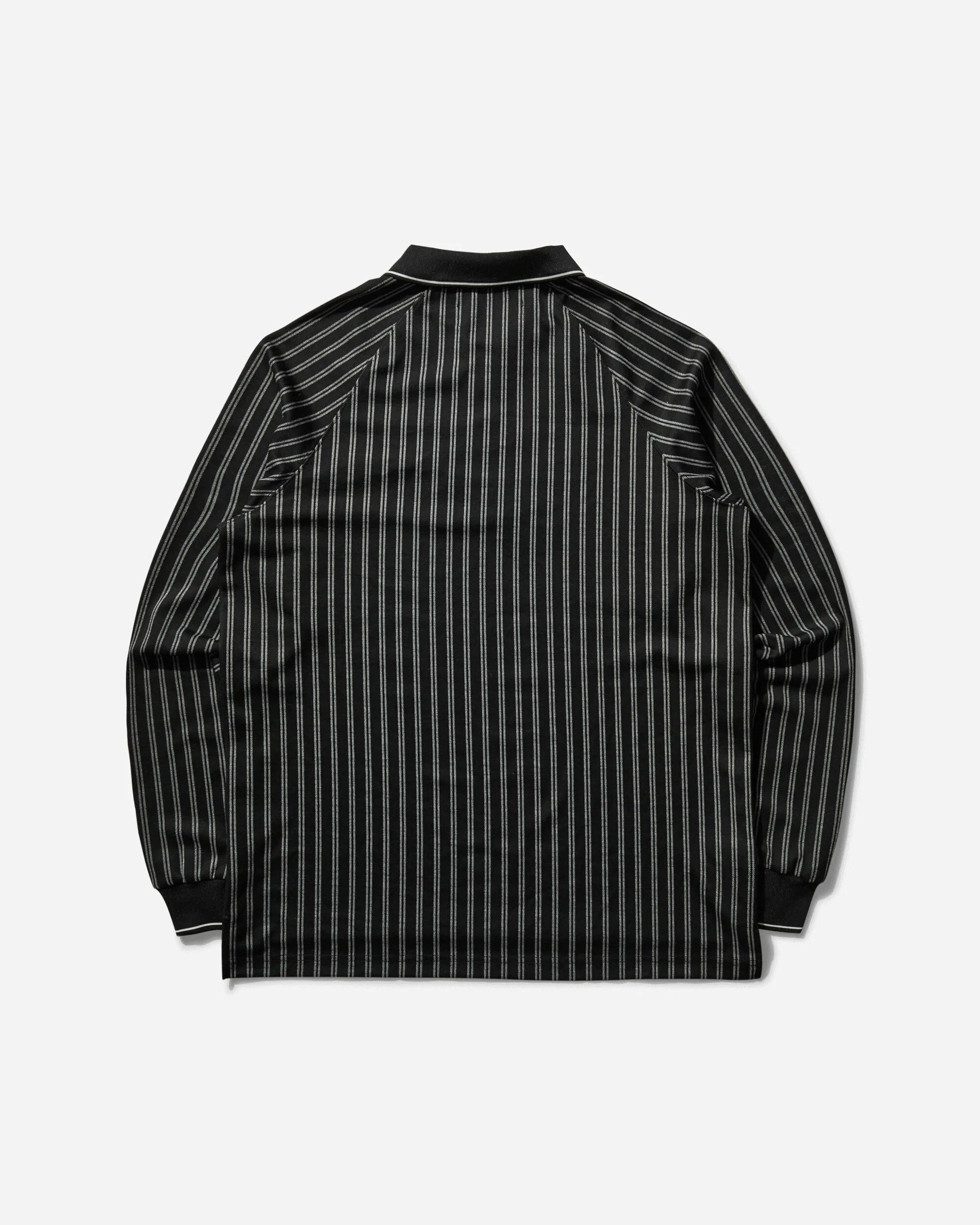 Polo à manches longues côtelé pour homme - Noir
