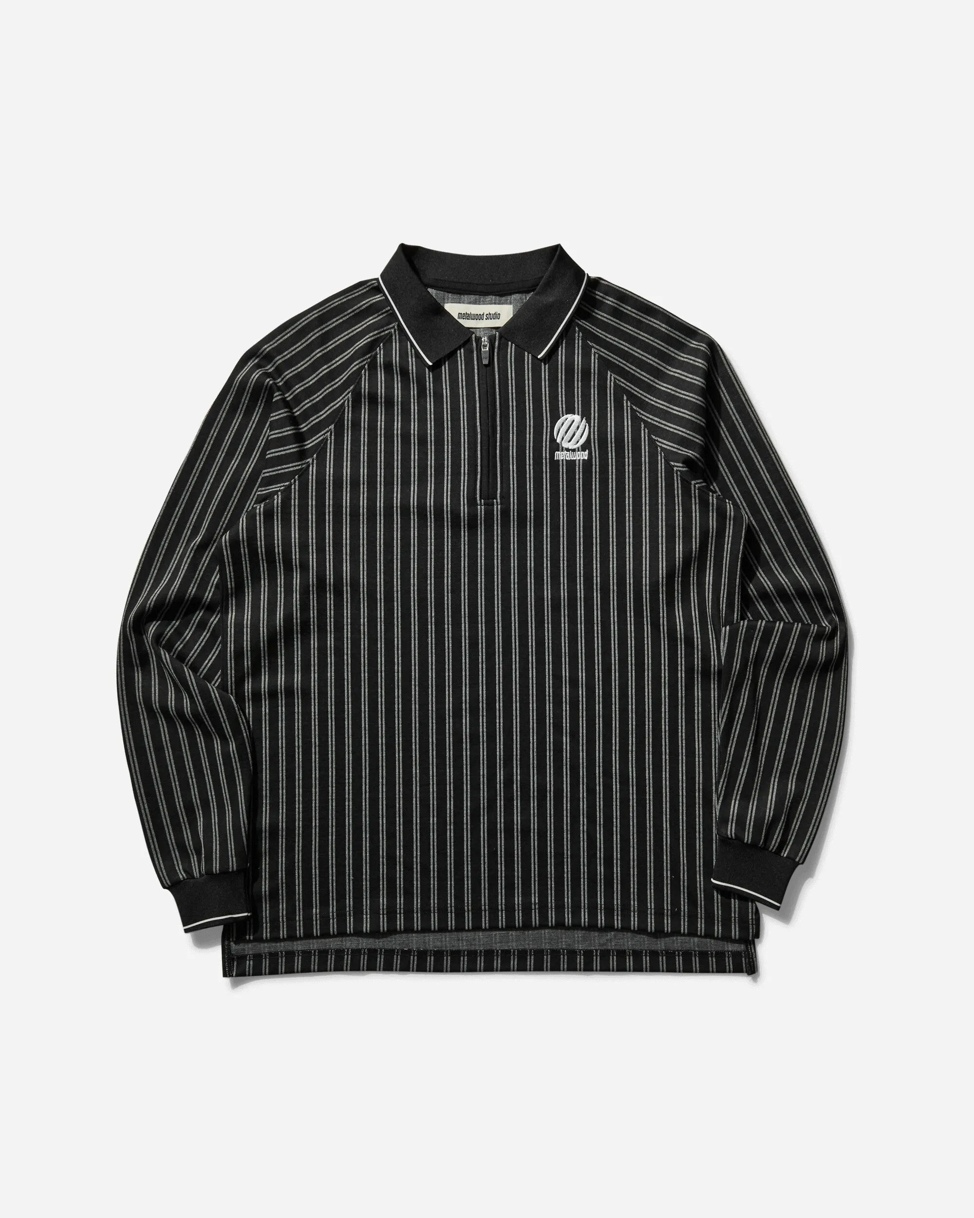 Polo à manches longues côtelé pour homme - Noir