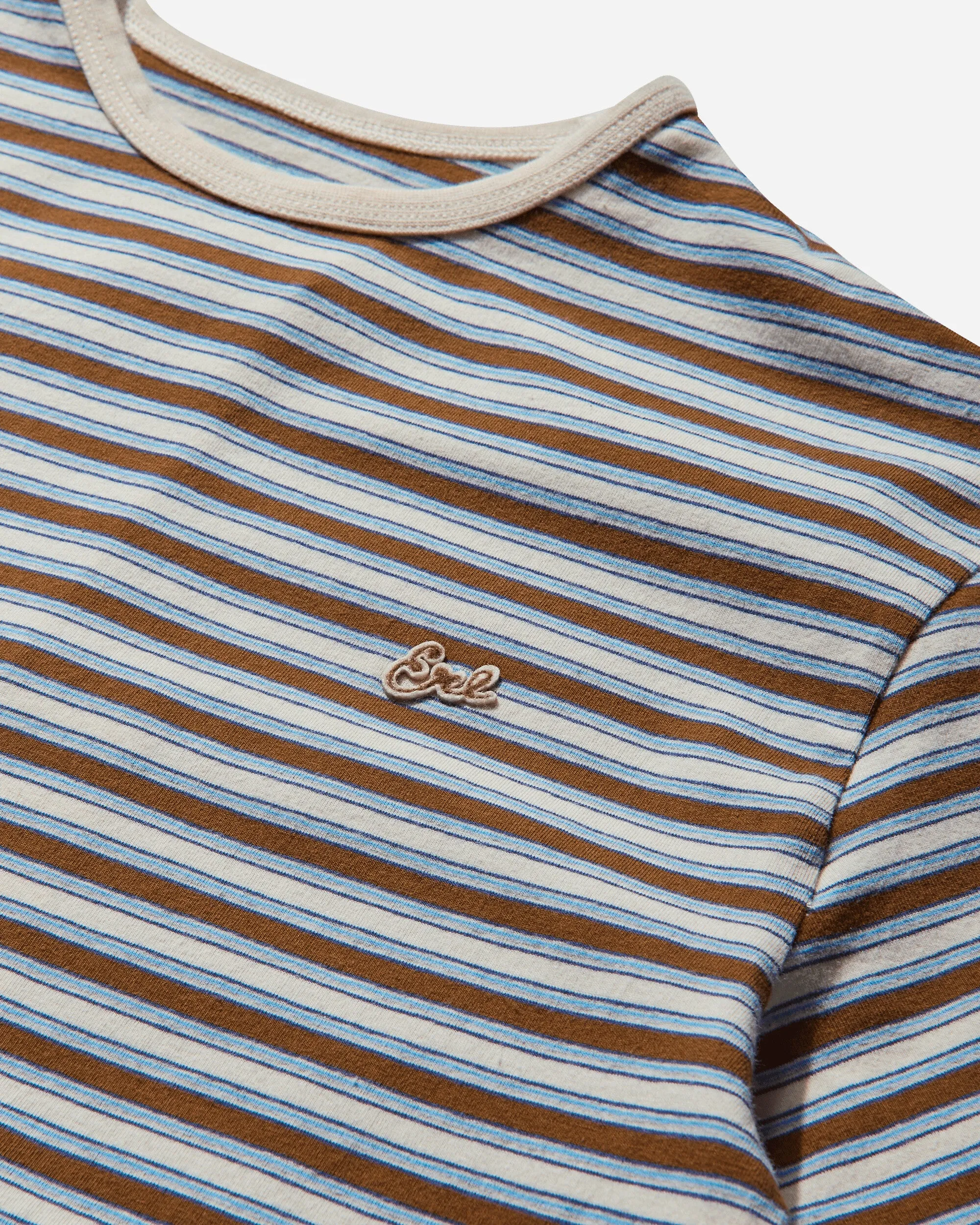 T-shirt à manches longues rayé pour homme - Marron