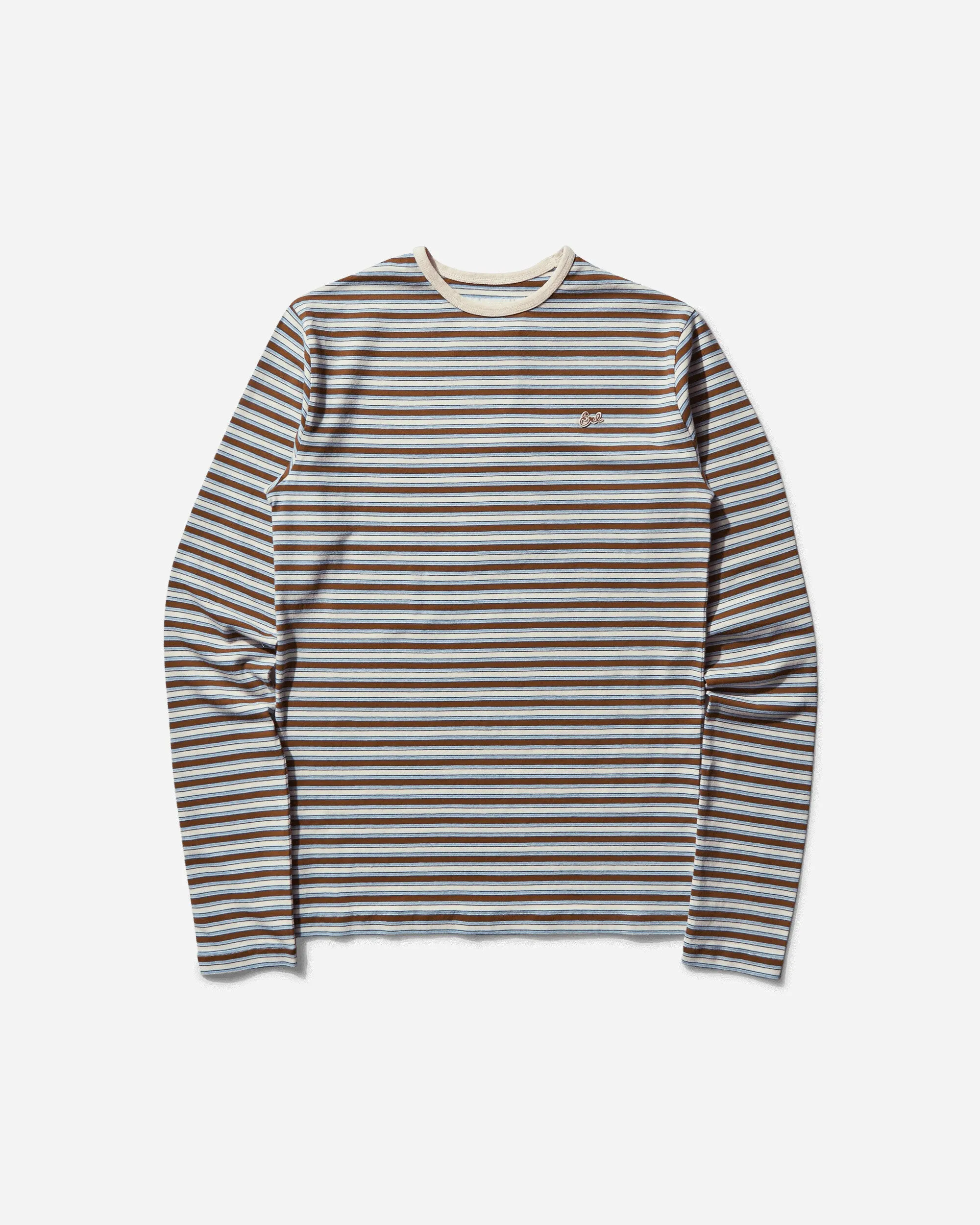 T-shirt à manches longues rayé pour homme - Marron