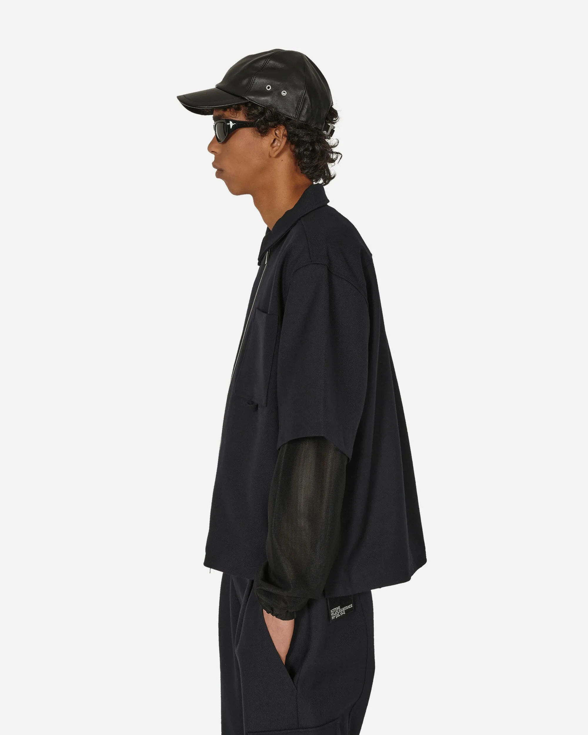 Pull à zip en laine mérinos noir