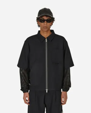 Pull à zip en laine mérinos noir