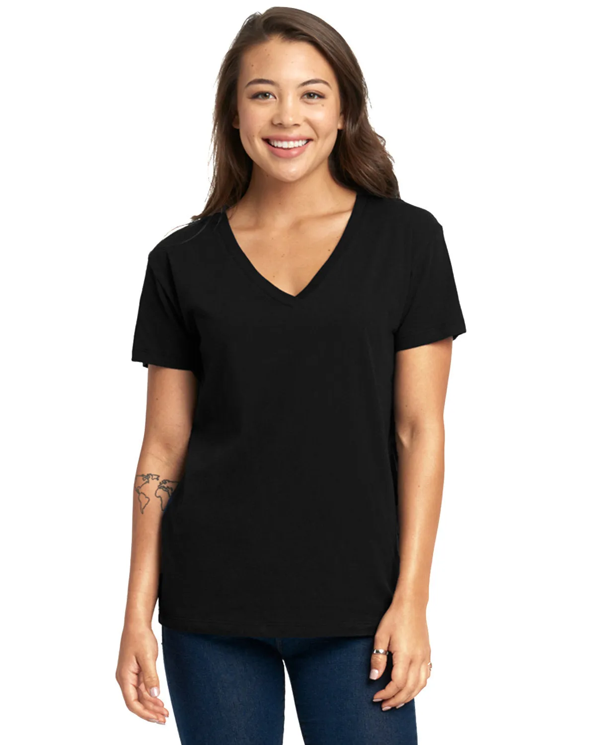 T-shirt décontracté à col en V pour femmes Next Level 3940