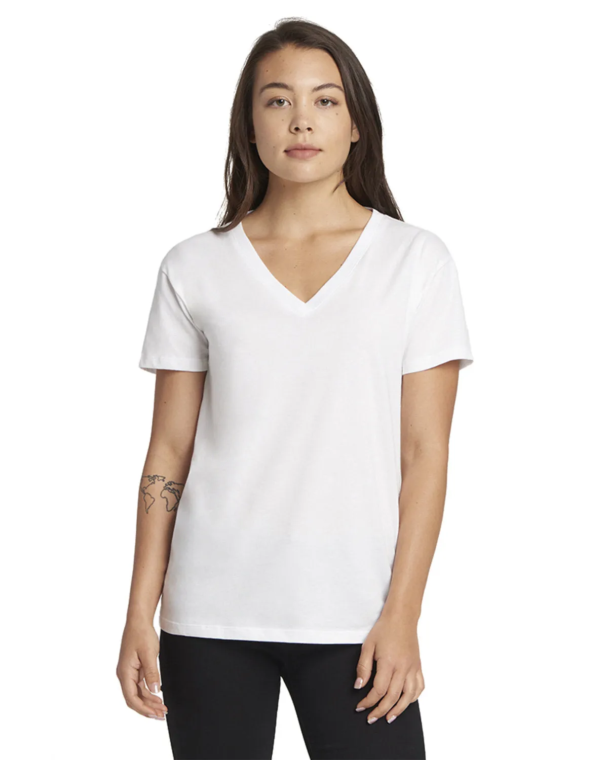 T-shirt décontracté à col en V pour femmes Next Level 3940