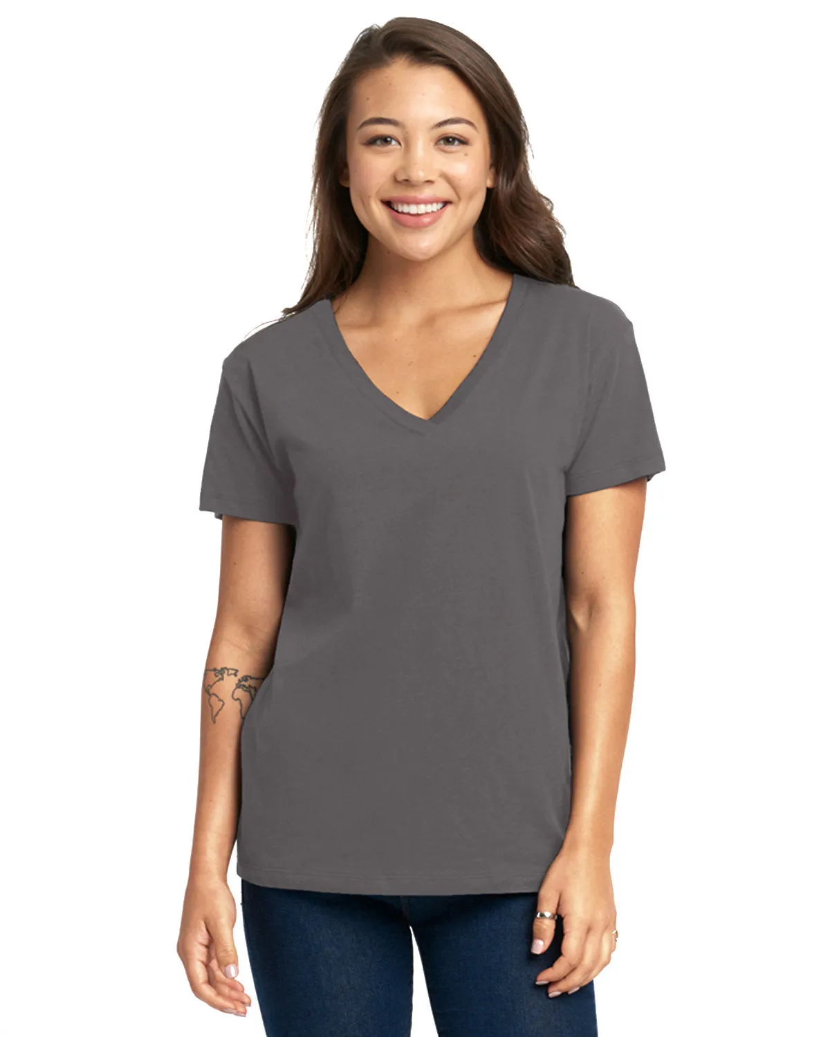 T-shirt décontracté à col en V pour femmes Next Level 3940