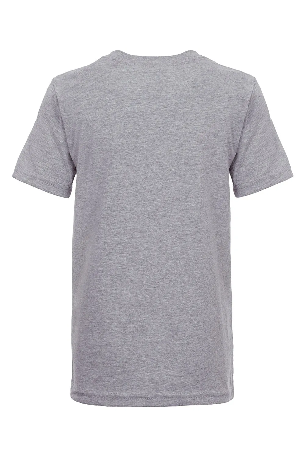 T-shirt à col rond manches courtes en jersey fin pour jeunes - Gris chiné