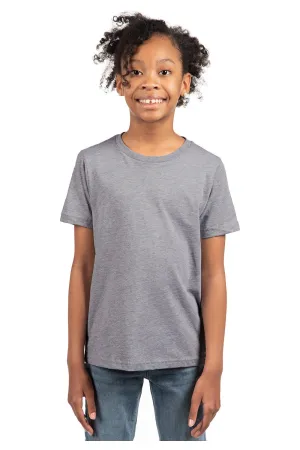 T-shirt à col rond manches courtes en jersey fin pour jeunes - Gris chiné