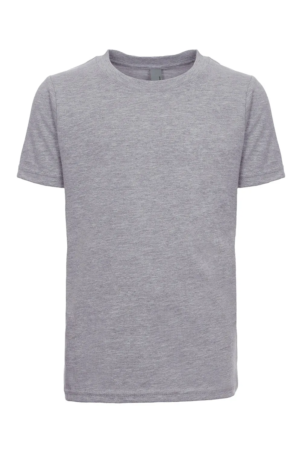 T-shirt à col rond manches courtes en jersey fin pour jeunes - Gris chiné