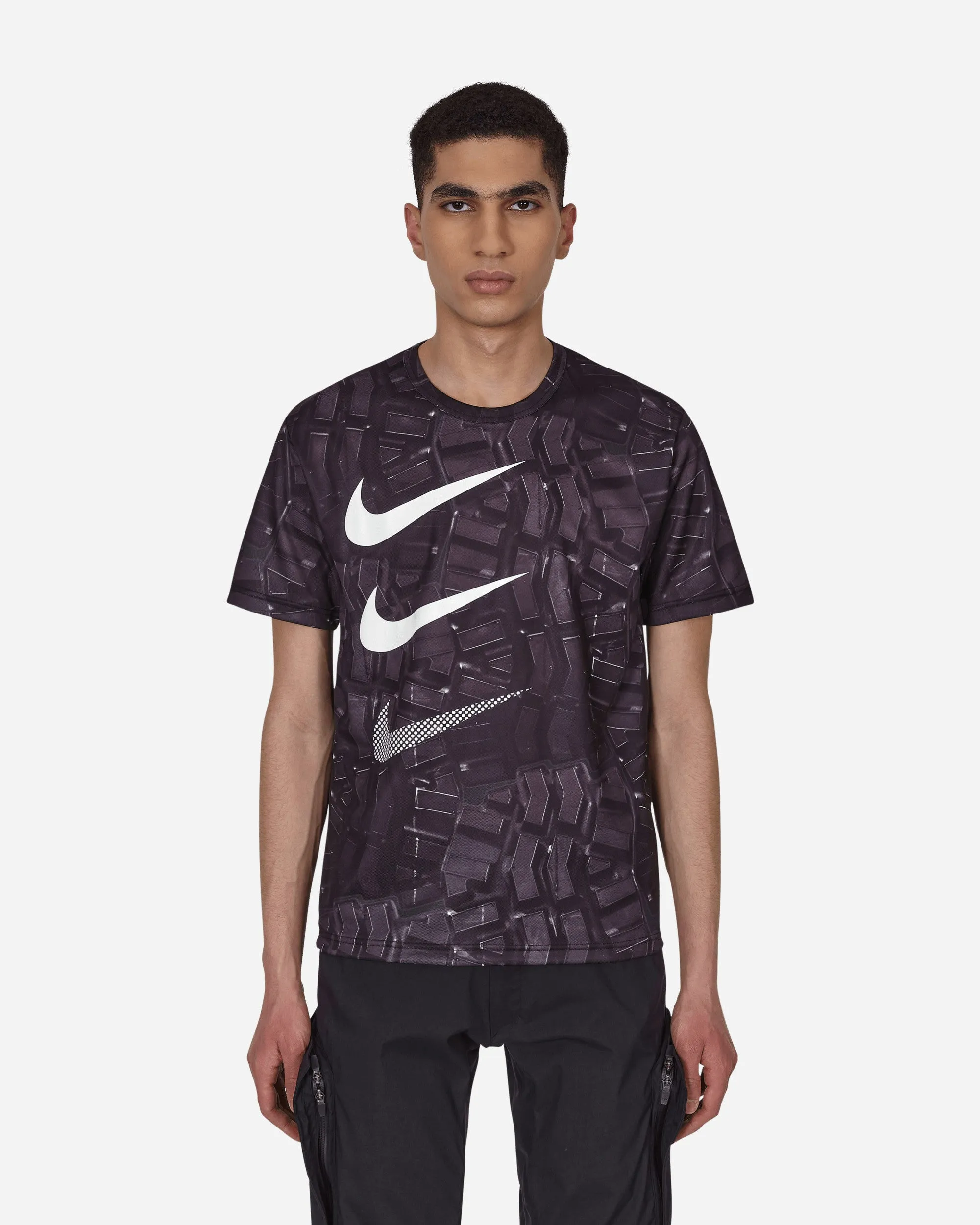 T-shirt Nike à triple bande verticale Noir