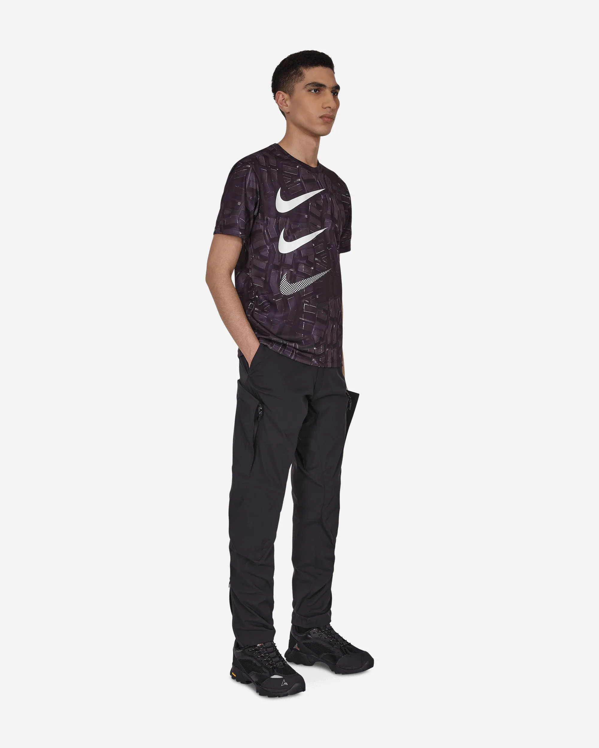 T-shirt Nike à triple bande verticale Noir