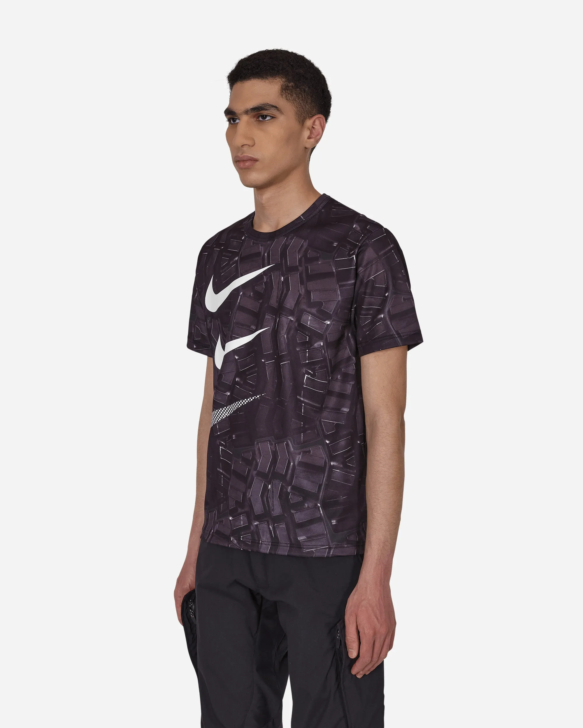 T-shirt Nike à triple bande verticale Noir