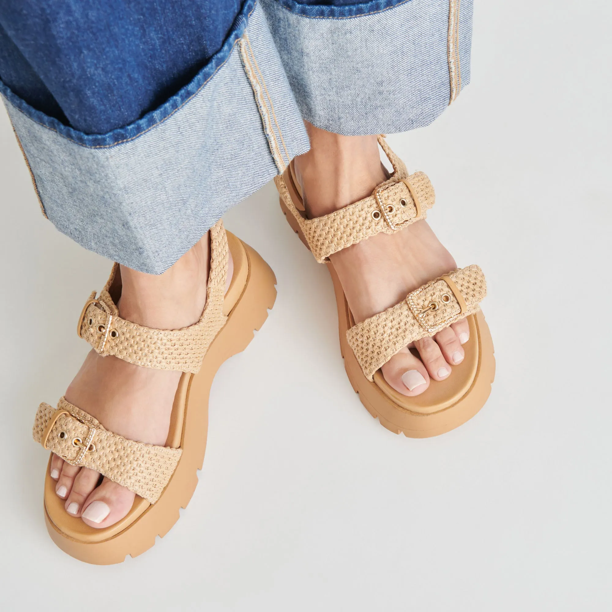 SANDALES PALDA EN RAFFIA NATUREL
