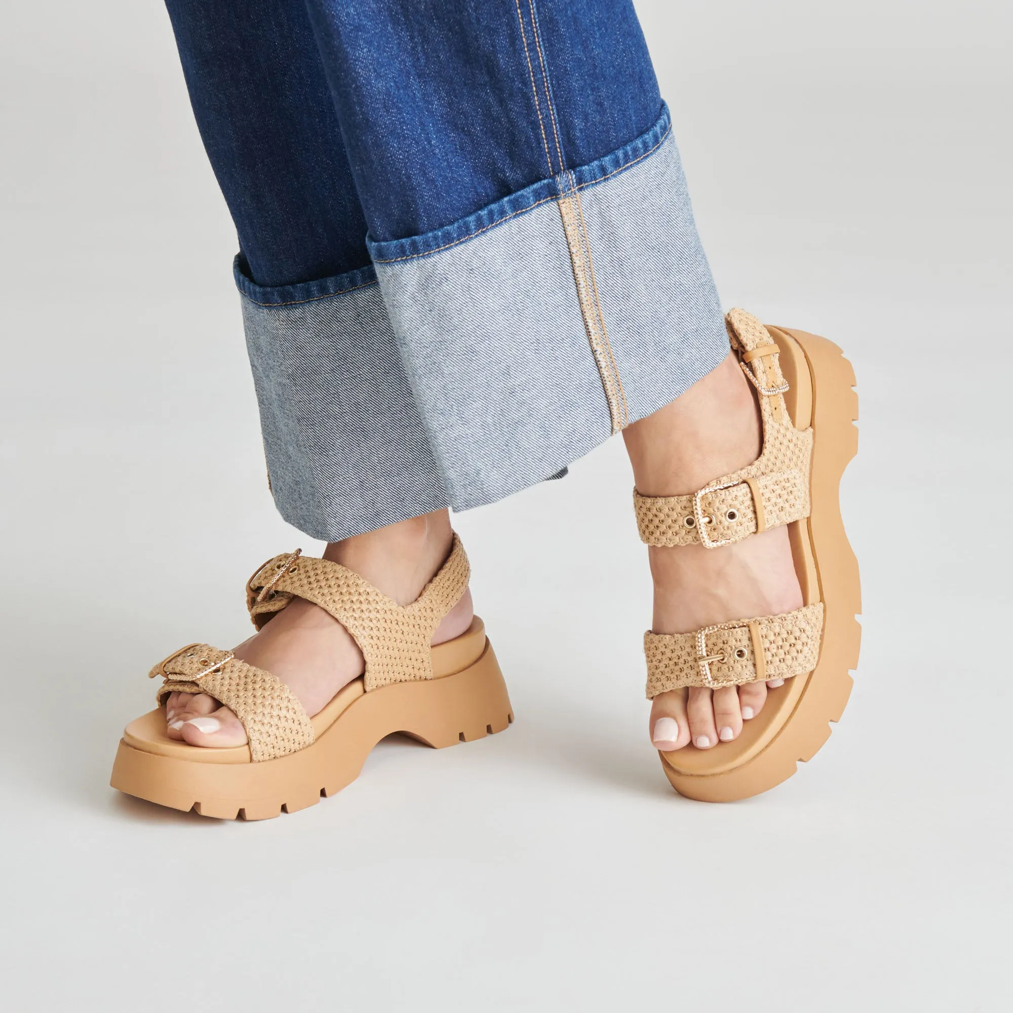 SANDALES PALDA EN RAFFIA NATUREL