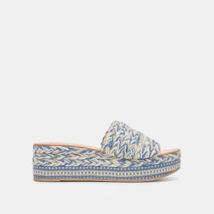 PAZLI SANDALES BLEU MULTI TISSÉ