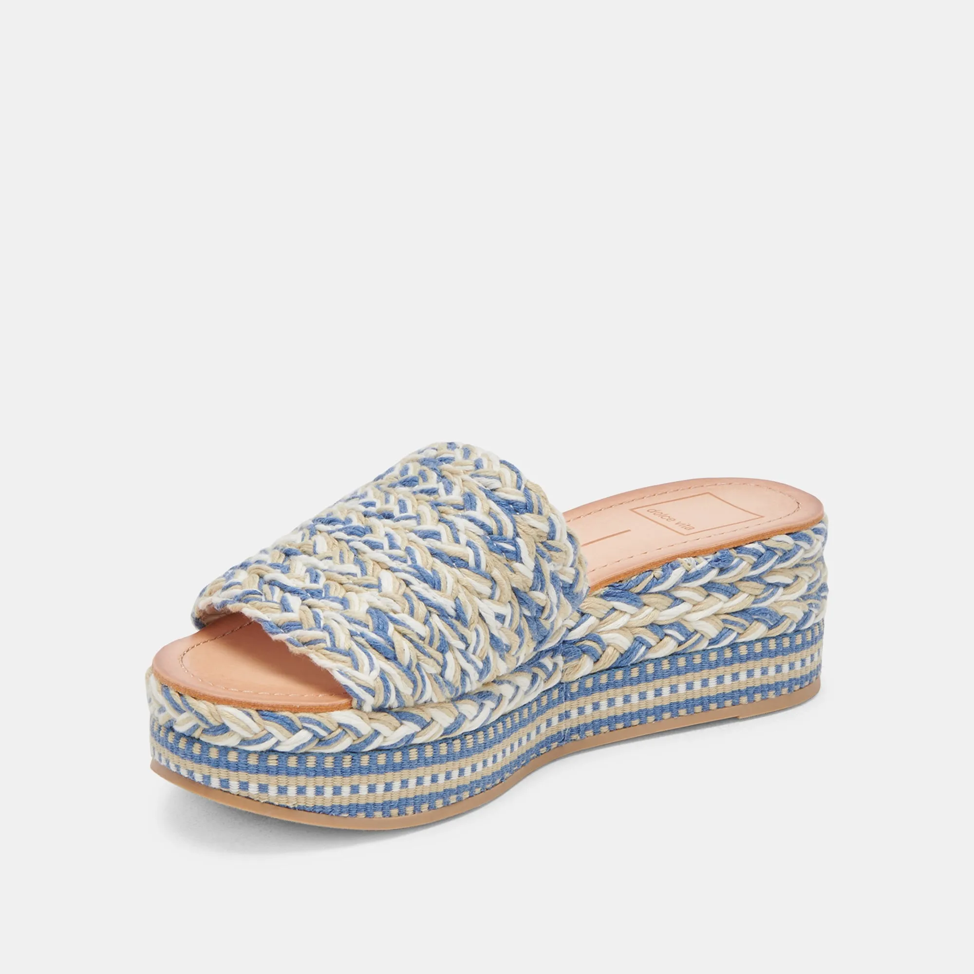 PAZLI SANDALES BLEU MULTI TISSÉ
