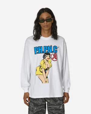 T-shirt manches longues PHPNC pour fille - Blanc