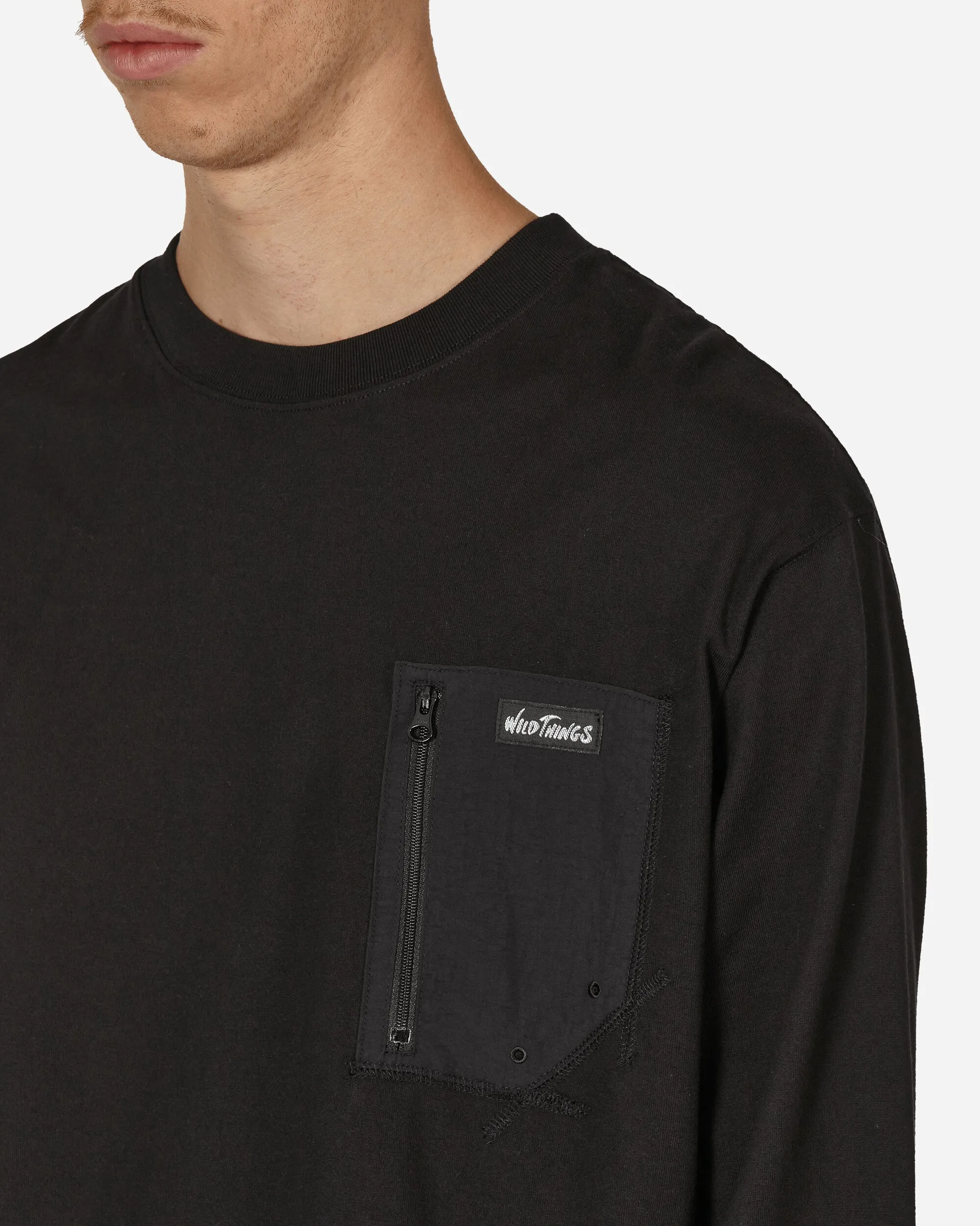 T-shirt manches longues avec poche Noir